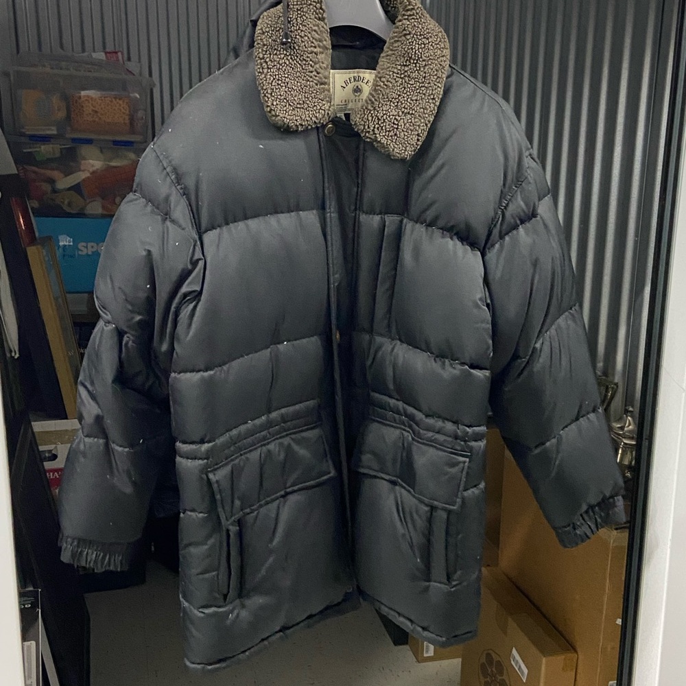Burberry Black Puffer Jacket with Fur Collar